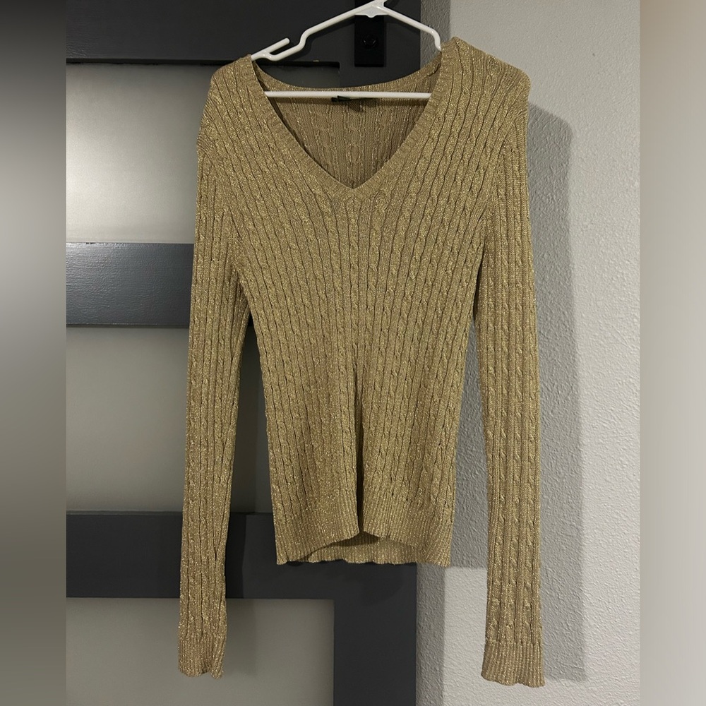 Lauren Ralph Lauren metallic gold sweater. Like new.